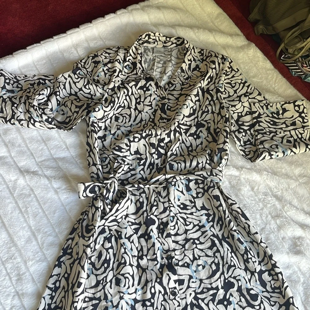 ICHI Jepia Pattern Midi Dress